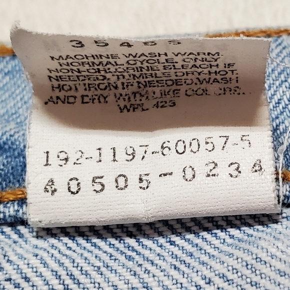VINTAGE 1997 Levi's 505 Orange Tab Grunge Regular Straight Leg Light Wash Jeans - Picture 13 of 14